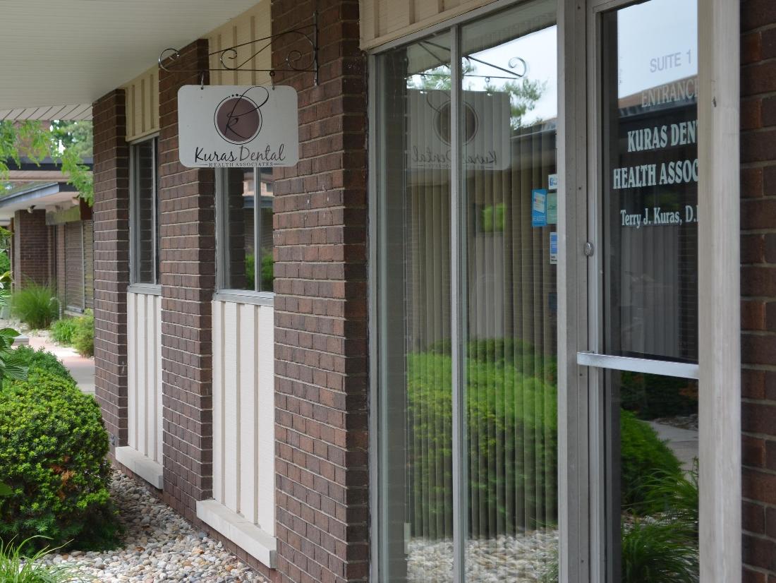 The entrance of Kuras Dental Health Associates in Monroe, MI